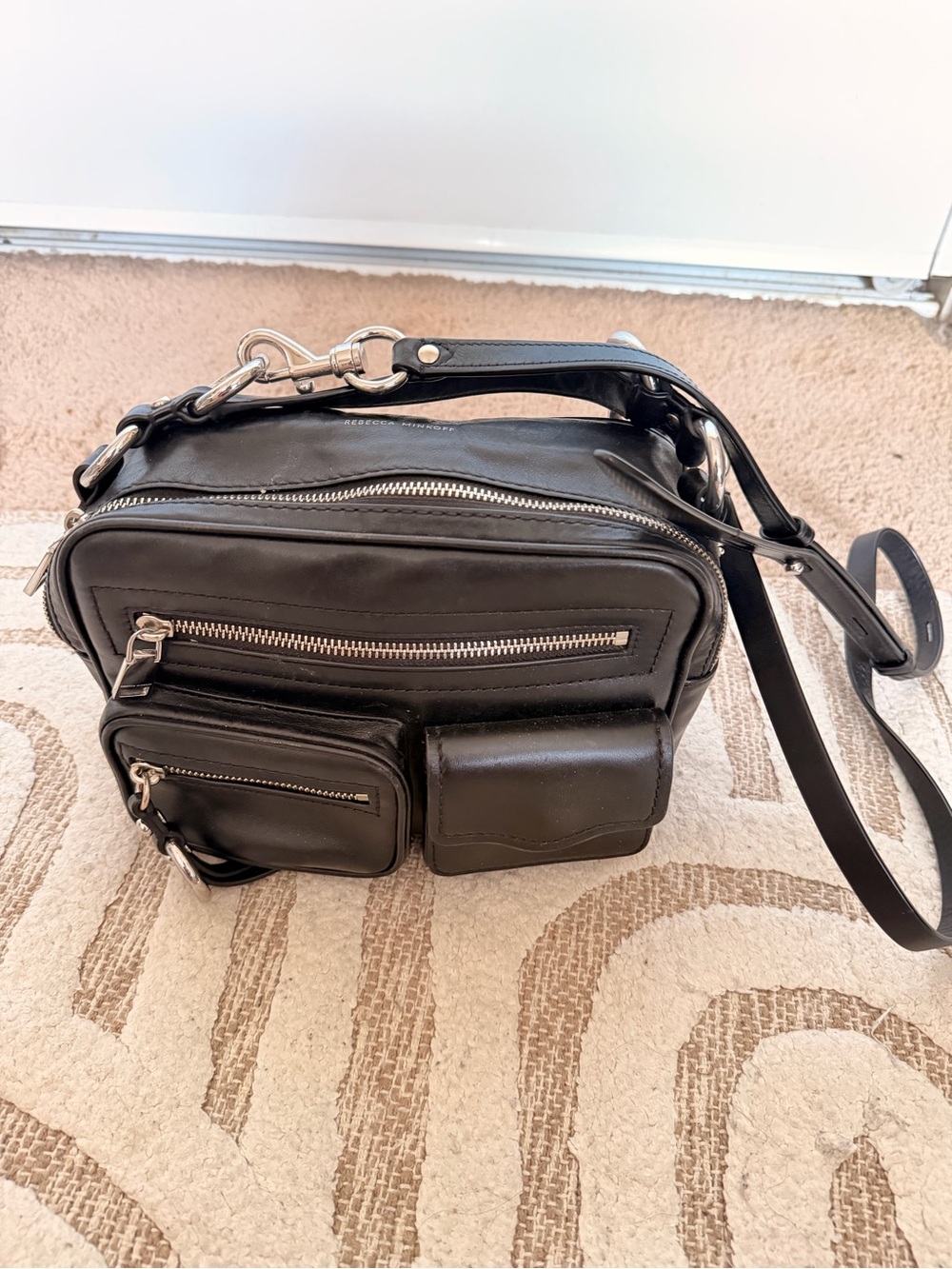 Rebecca Minkoff Black Leather Crossbody Bag - Picture 2 of 6